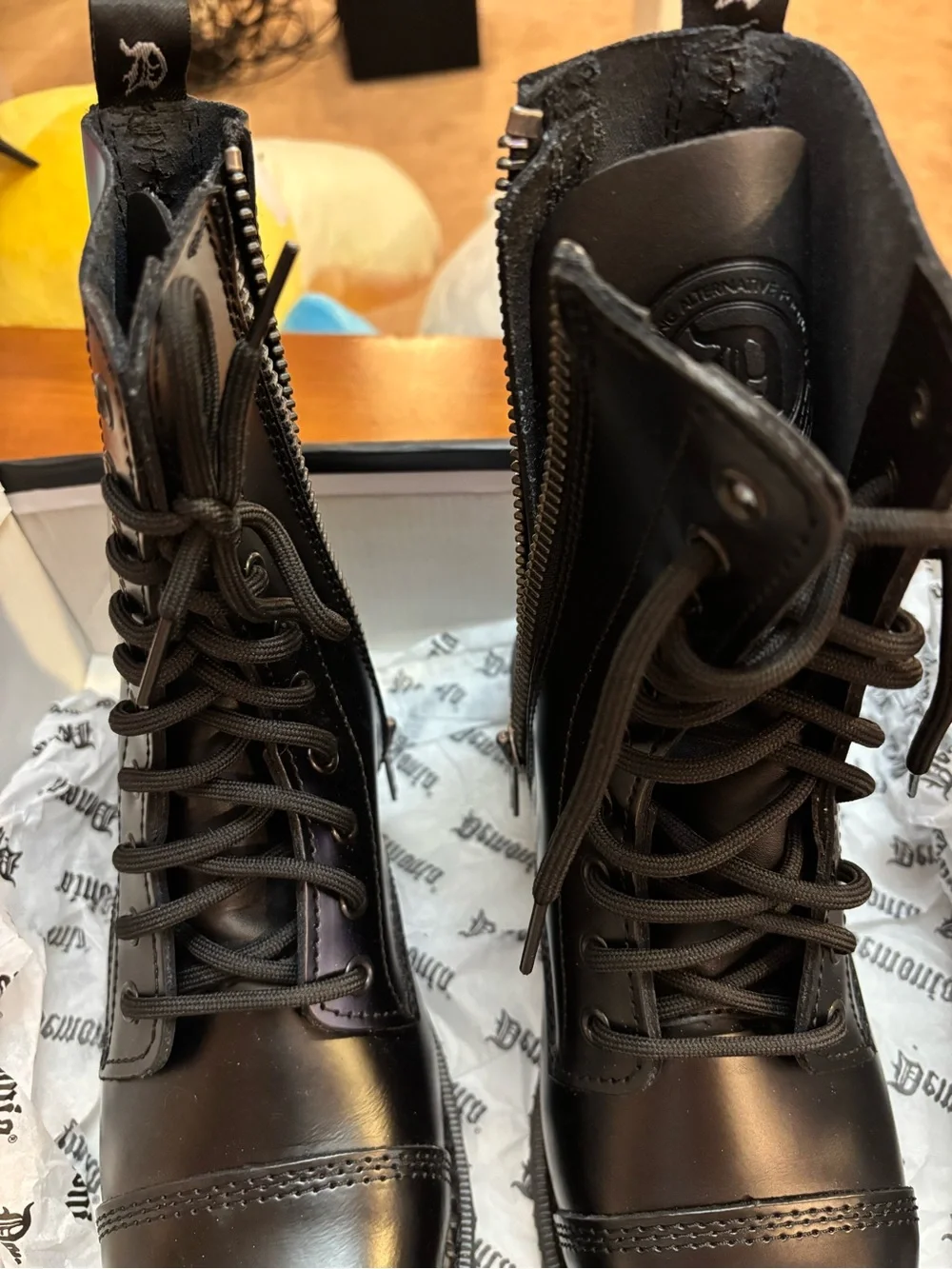 Demonia  Black Lace-Up Boots